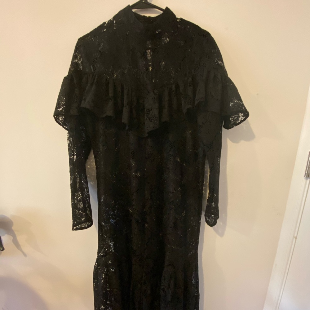 h&m full length sheer lace dress